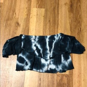 Tie dye off the shoulder crop top S